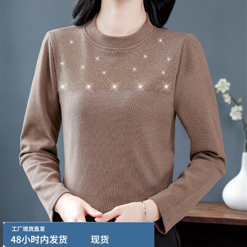 今年流行的爆款女装极简高级感穿搭2025秋冬大码加厚简约打底衫