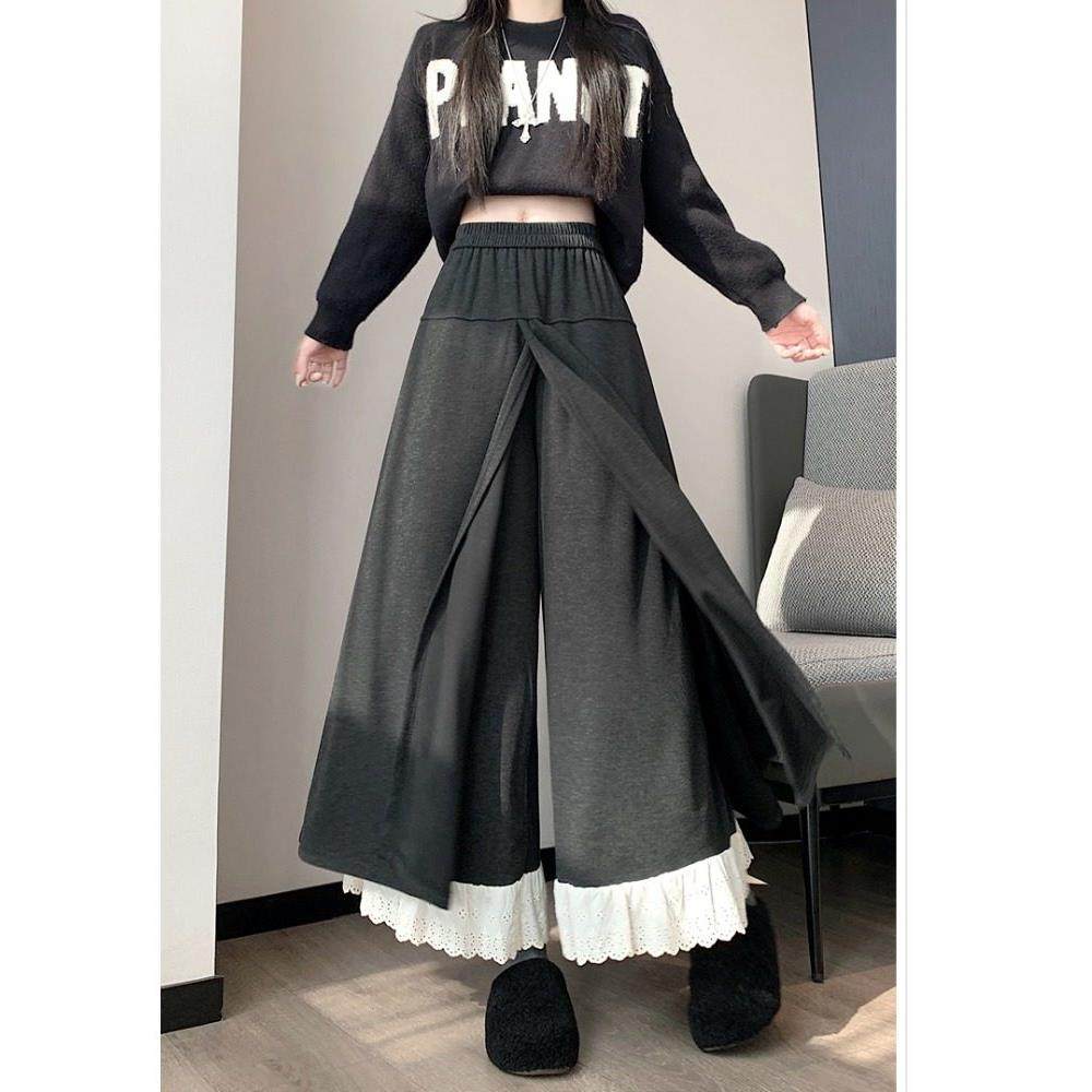 大码假两件灰色半身裙女秋冬巨好看胖mm高腰显瘦宽松a字阔腿裙裤,运动/瑜伽/健身/球迷用品,瑜伽短裙,淘宝优惠券,粉丝福利购,淘宝优惠卷