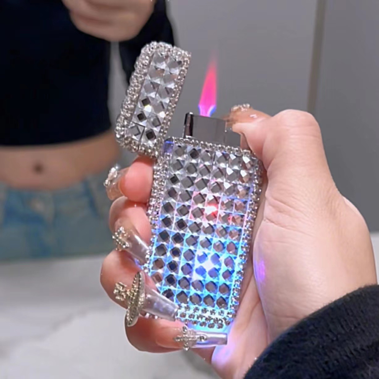 ins手工满钻轻奢打火机