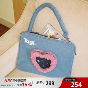 Tagi. 想象果冻爱心牛仔流苏电脑包单肩包CHENSHOP设计师