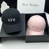 休闲百搭遮阳鸭舌帽男款 2026新款 大字母STR软顶棒球帽子女春夏季