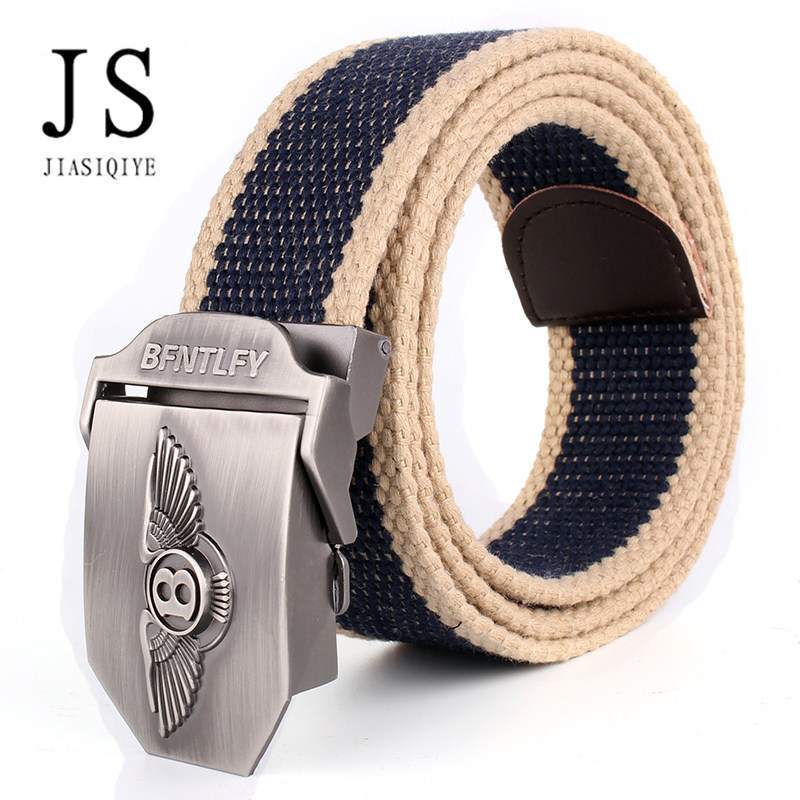 男士帆布腰带户外潮百搭字母b平滑扣皮带牛仔裤布带休闲青年腰带