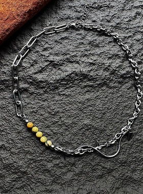 原创设计星星项链男款潮流高级感小众中性串珠锁骨链钛钢男生配饰