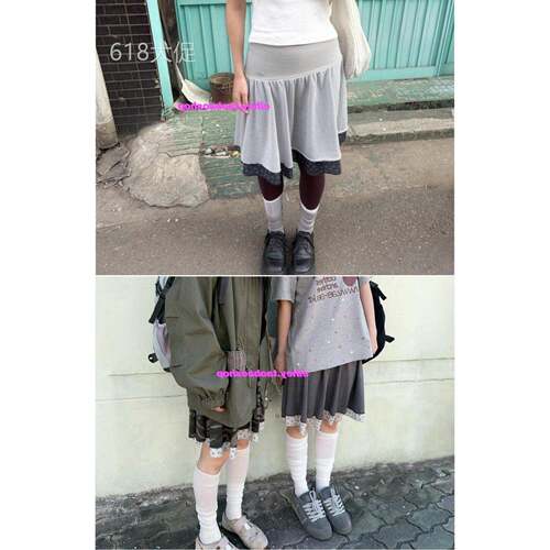eihey诶嘿26夏季碎花拼接分层百搭少女风韩系半身裙短裙女可叠穿