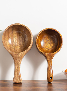 boki同款勺子吃螺蛳粉大勺日式木质家用盛汤稀饭粥勺吃播舀米水瓢