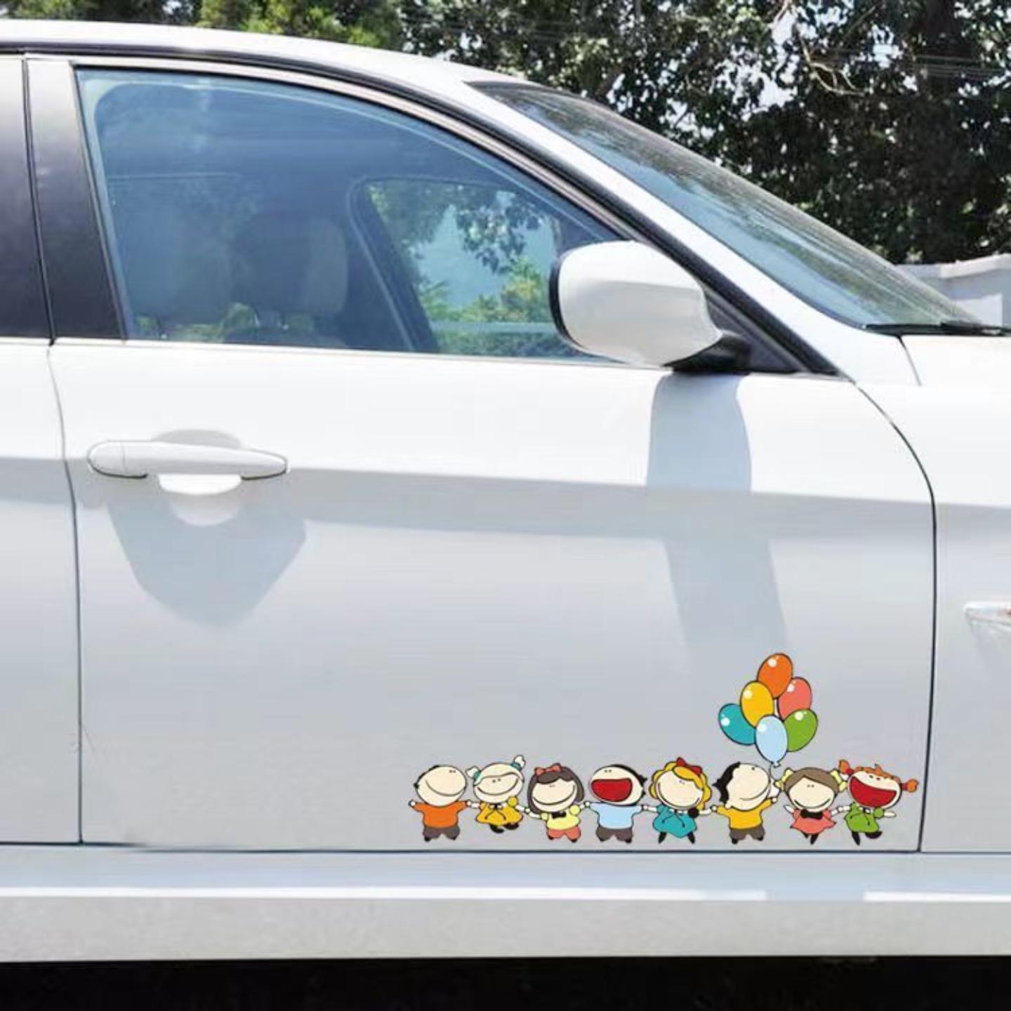 儿童汽车贴纸后窗玻璃车贴可爱小孩子宝宝车身贴画电动车车窗装饰