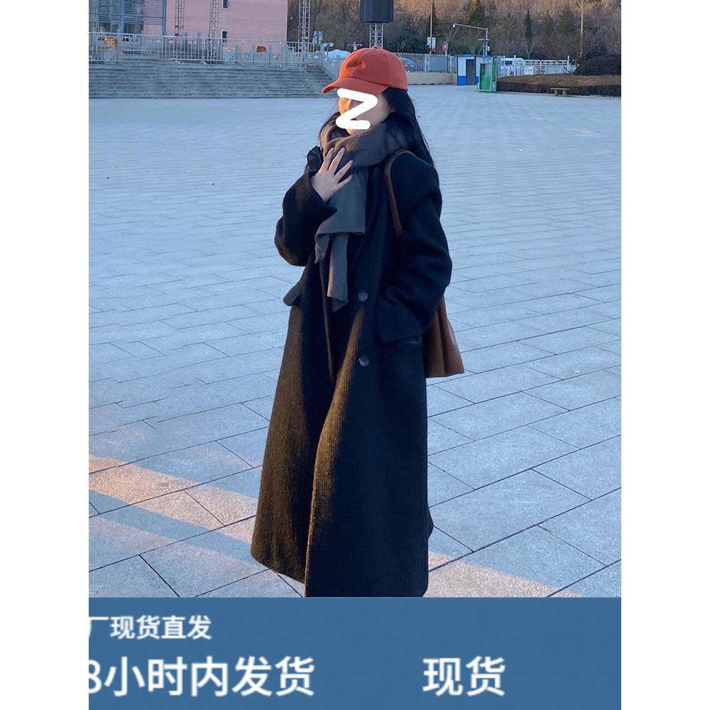 赫本风黑色西装毛呢外套女2025秋冬季新款高级感正肩加厚呢子大衣,运动/瑜伽/健身/球迷用品,广场舞套装,淘宝优惠券,粉丝福利购,淘宝优惠卷