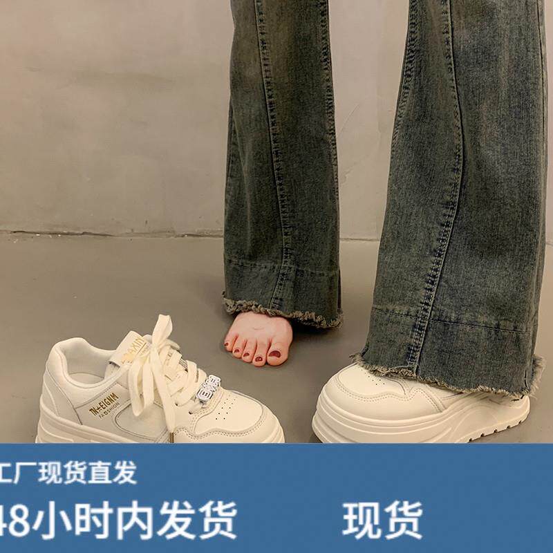 厚底系带小白鞋女2025冬季新款学生百搭时尚增高板鞋休闲运动鞋子
