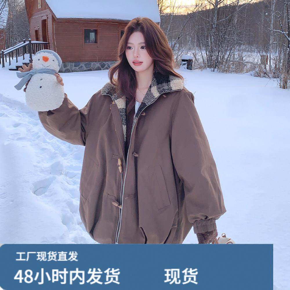 美拉德咖色毛领派克羽绒服女冬超火好看高级小众加绒加厚工装外套,模玩/动漫/周边/娃圈三坑/桌游,Cosplay女装/cos女装,淘宝优惠券,粉丝福利购,淘宝优惠卷