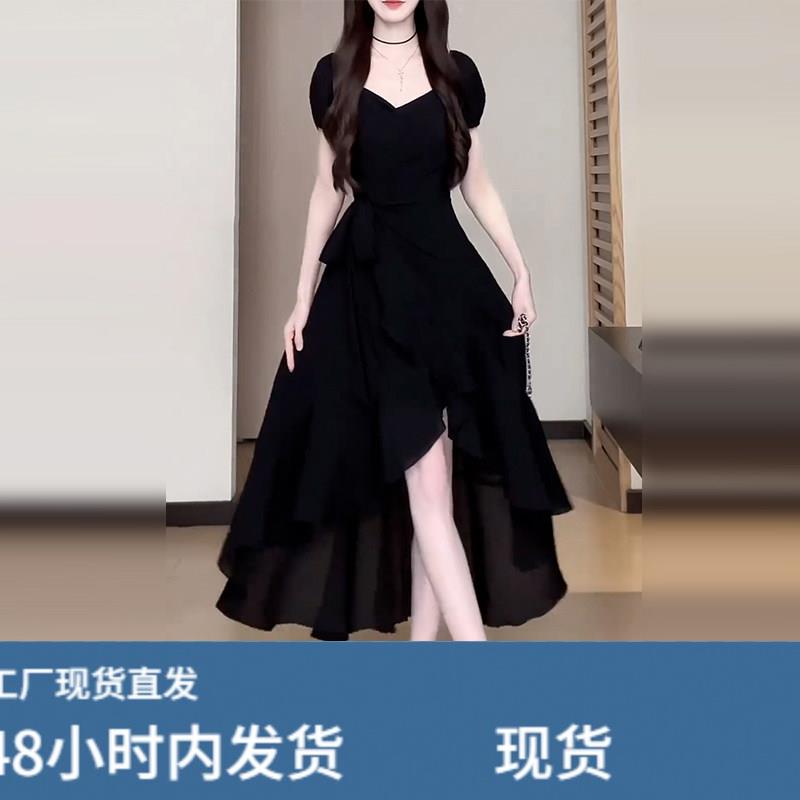 洋装子女夏季2026大尺码胖mm今年流行爆款巨好看小众漂亮掐腰长裙 - 实物图