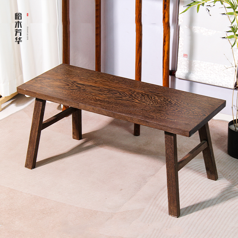 鸡翅木榫卯板凳实木平面长条凳子中式红木餐凳矮凳双人凳换鞋凳
