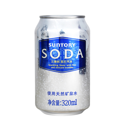 苏打三得利苏打水无糖天然矿泉水