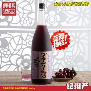 包邮日本原瓶进口中野BC纪州蓝莓梅酒和歌山县女士酒果实酒1.8L