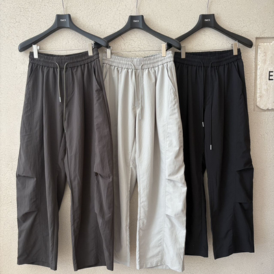EMCS-2026夏季新款男女同款弯刀裤松紧腰纯色抽绳休闲裤269081