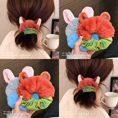 新年新款秋冬毛绒发圈可爱动物朱迪尼克头绳2026高端皮筋大肠圈