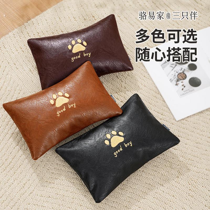猫咪枕头皮革宠物睡枕狗狗靠枕宠物专用小抱枕睡觉用猫狗靠垫定制