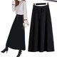 针织半身裙新款 女秋冬高腰a字裙冬裙半身长裙加厚长款 冬天针织裙