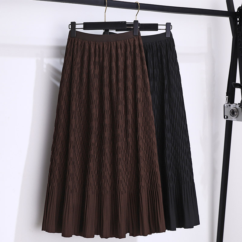 婉章长裙高腰显瘦褶皱半身裙