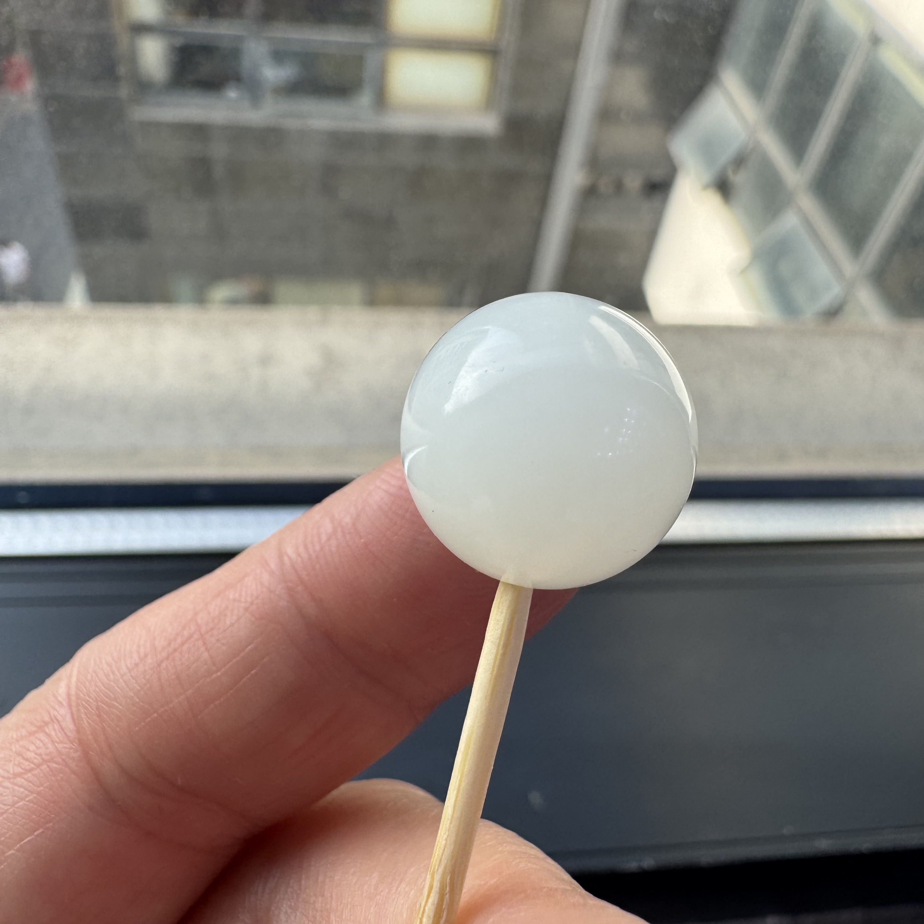 新疆和田玉白玉籽料单珠圆珠散珠卡15mm籽料圆珠多宝配珠锁骨链 - 实物图