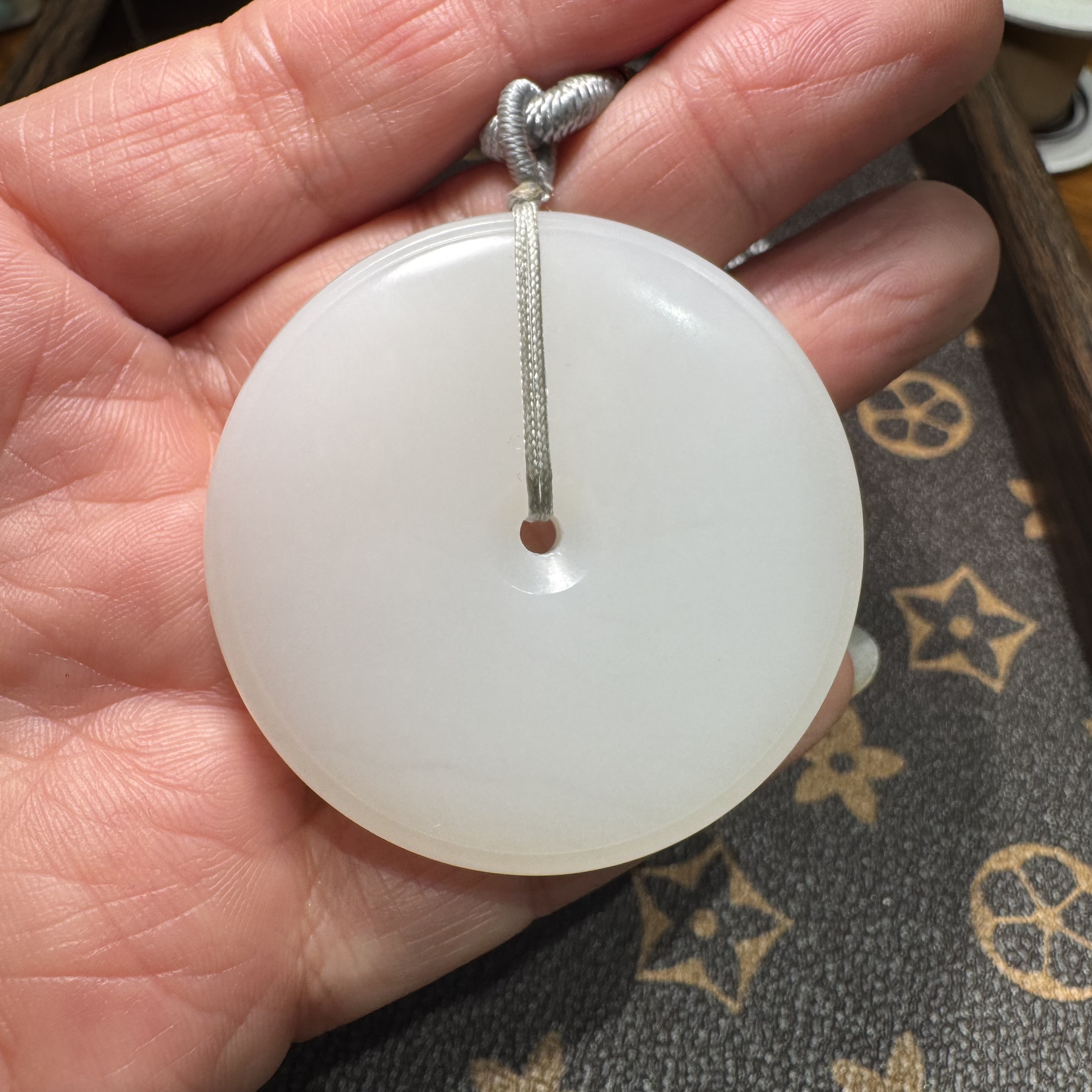 新疆和田玉籽料羊脂白玉平安扣吊坠挂件玉佩玉璧大尺寸圆形牌子