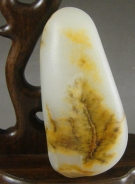 正版现货重163.6克新疆和田玉白玉籽料原石11432