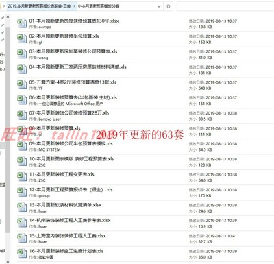 2019年装饰公司装修清单报价表装修合同部分带CAD图预算报价范本