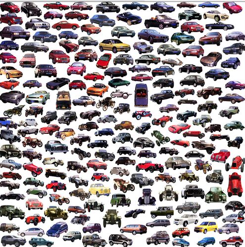 园林景观建筑效果图后期PSD素材 汽车鸟瞰图PS免抠图片