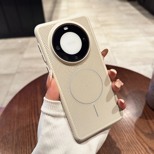 轻薄保护套mate70pro男女潮款 70防摔壳网格透气散热m60pro 磁吸mate60 简约小众适用华为mate60pro手机壳新款