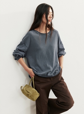 FN爱与南希2025秋冬纯棉圆领套头宽松百搭慵懒感长袖卫衣女02647