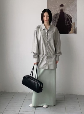 FN爱与南希2025春夏时尚简约纯棉宽松休闲百搭收腰长袖衬衫11581