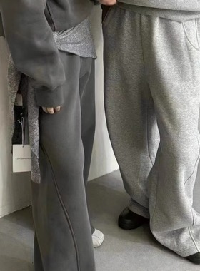 FN爱与南希2024秋冬设计感松紧腰宽松显瘦时髦简约休闲卫裤41256