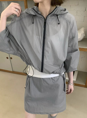 FN爱与南希2026夏季韩系连帽宽松廓形轻薄透气拉链防晒衣女04467