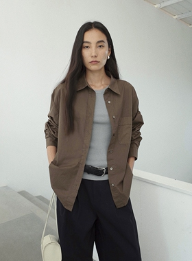 FN爱与南希2025秋季韩系高级感气质通勤修身纯棉长袖衬衫女02885