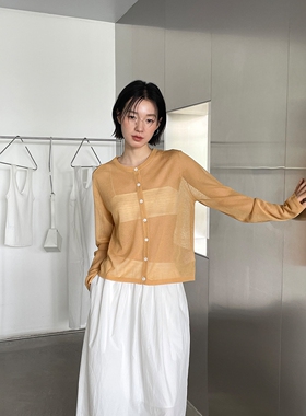 FN爱与南希2025夏季韩系设计感天丝亚麻长袖防晒开衫上衣女21982