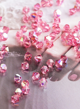 水晶散珠AB幻彩捷克宝仕奥莎4mm刺绣手工白色紫罗兰手链串项链