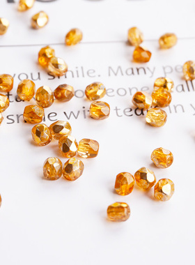 捷克火烧珠4mm枣形饰品配件串珠法式刺绣手工diy编织手链50颗份