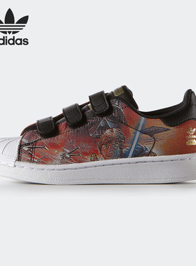 Adidas/阿迪达斯正品三叶草休闲大童低帮魔术贴运动鞋 S82764
