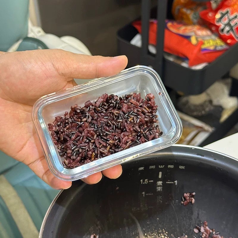特小杂粮米饭分装冷冻盒糙米饭定量专用小饭盒玻璃冰箱收纳保鲜盒图片