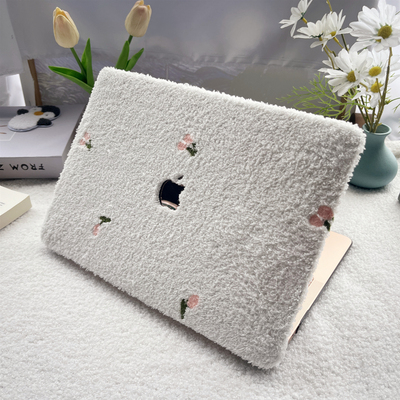 macbookair电脑壳手工毛绒款花朵刺绣macbookpro笔记本电脑壳保护套