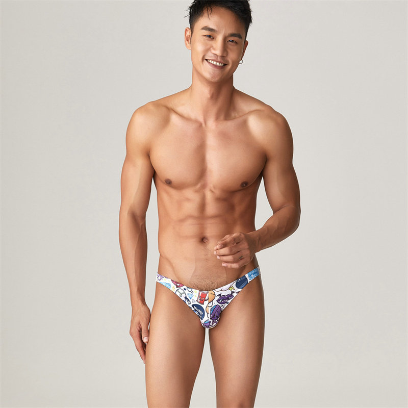 SEOBEAN男士内裤男三角裤冰丝薄款印花裤衩低腰紧身内裤夏季短裤,女士内衣/男士内衣/家居服,男丁字裤,淘宝优惠券,粉丝福利购,淘宝优惠卷