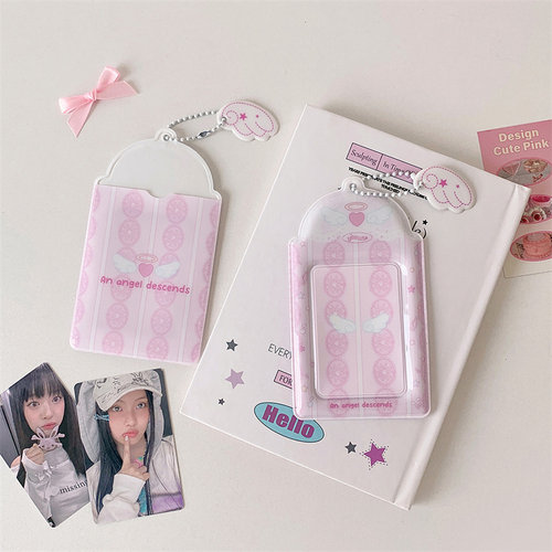 韩版少女三寸追星小卡卡套学生公交卡照片卡夹可爱小翅膀挂件卡包