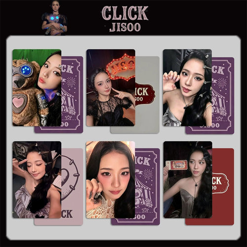 JISOO金智秀专辑卡CLICK快闪小卡YG K4特典卡照片卡秀早鸟卡自印
