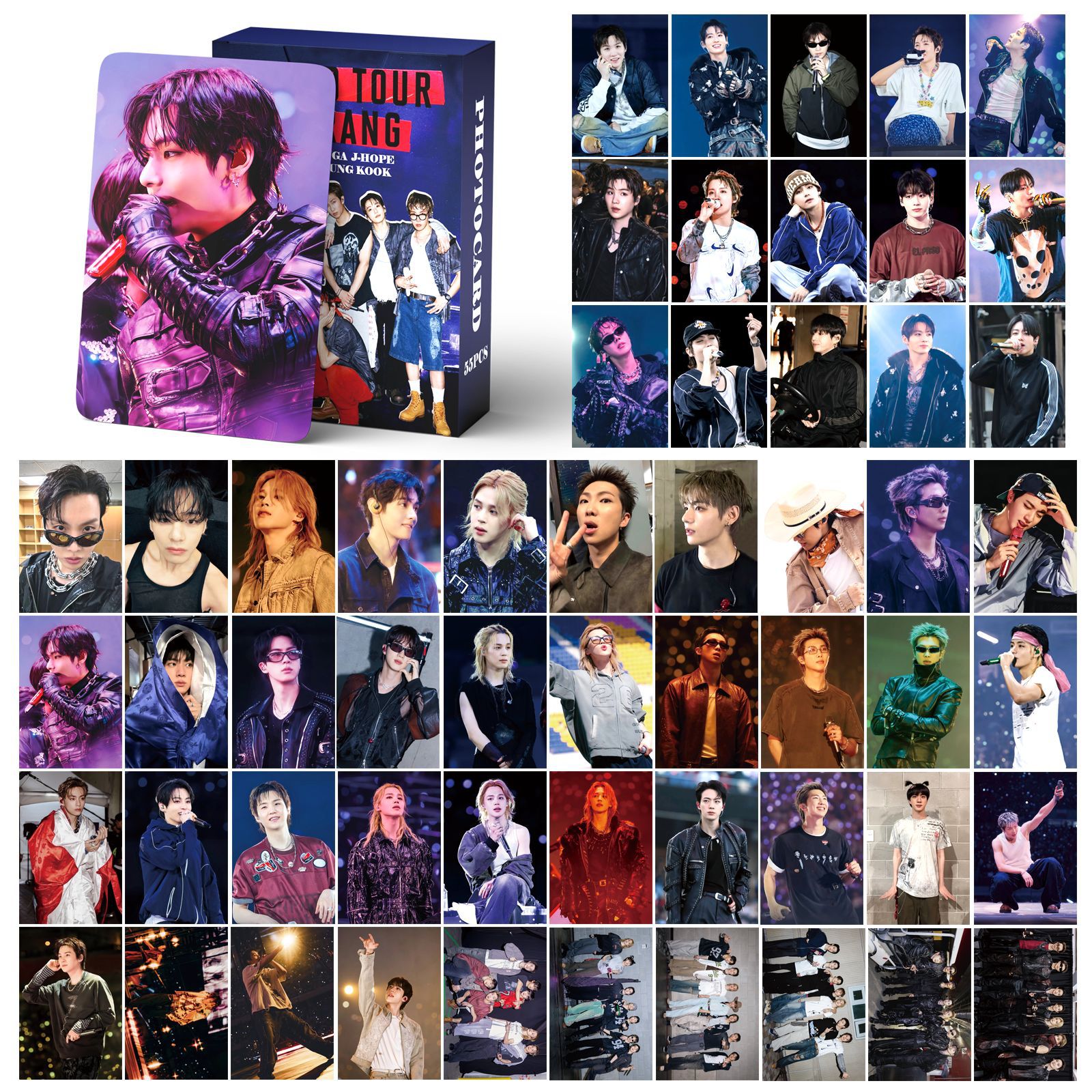 防弹少年团演唱会自印高清小卡55张ARIRANG明信片照片金泰亨SUGA