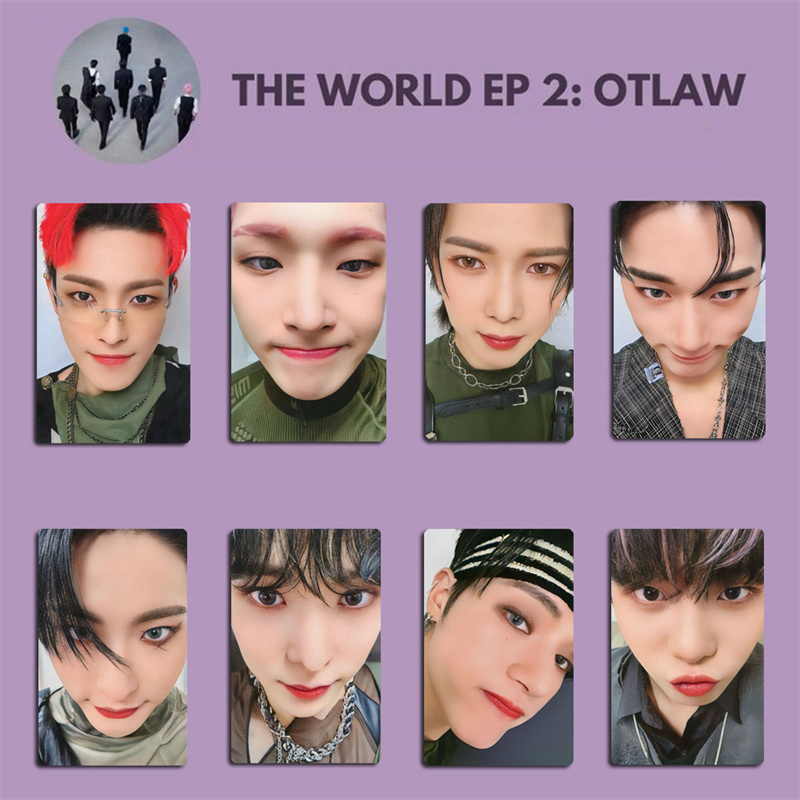 ATEEZ男团小卡 THE WORLD OUTLAW周边金弘中朴星和丁润浩随机卡