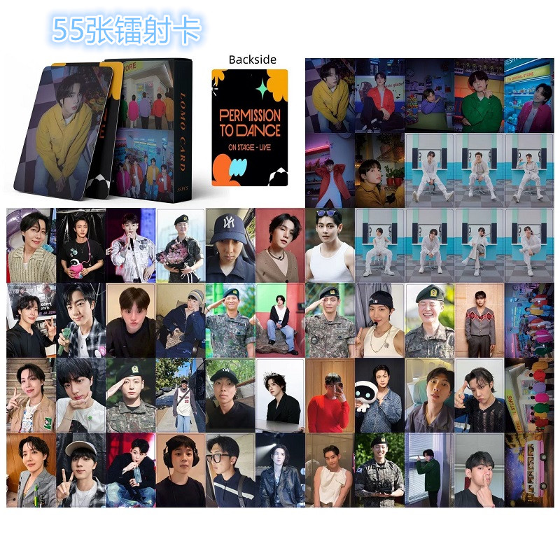 防弹少年团镭射自印双面小卡