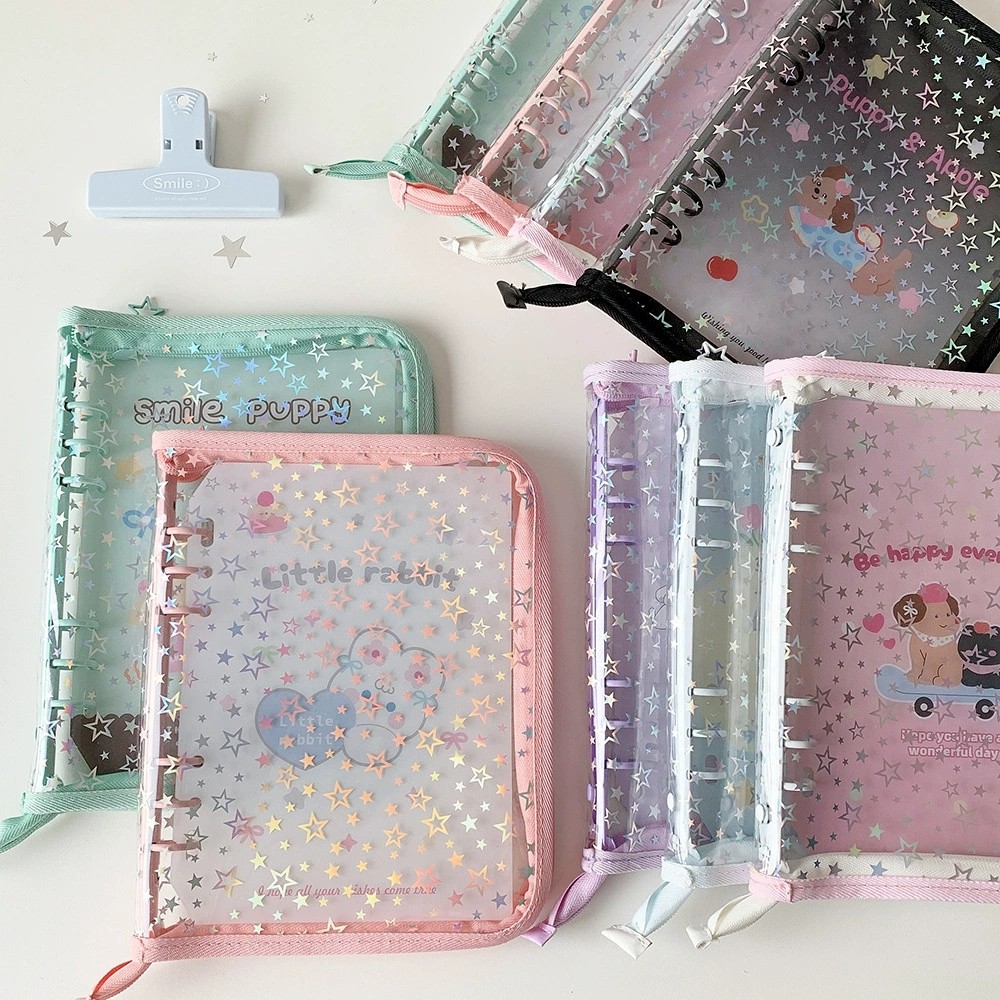 A5卡通小狗星星拉链包边相册少女追星3寸四宫格卡册拍得立收纳册