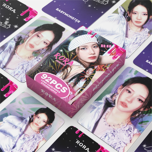 92张宝怪RORA单人盒装卡郑雅娴ASA李茶仁拍立得3寸照片卡自印小卡
