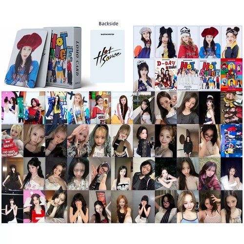 55张BABYMONSTER自印双面小卡镭射卡HOT SAUCE小卡RAMI宝怪明信片