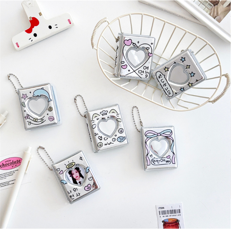 一寸证件照卡册银色迷你爱豆小卡相册挂件卡套卡夹追星卡册收纳册