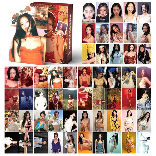 55张BP粉墨应援小卡JENNIE FALLEN ANGEL卡片自印3寸卡双面明信片